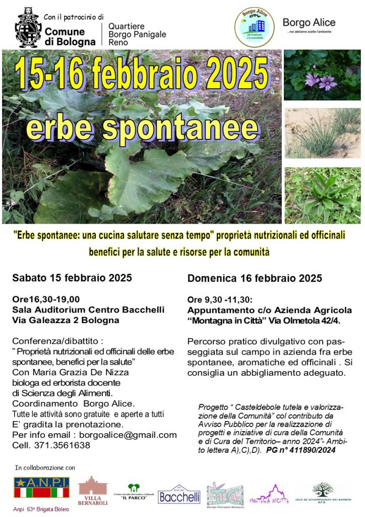 Erbe Spontanee una cucina salutare senza tempo 15/16 febbraio 2025